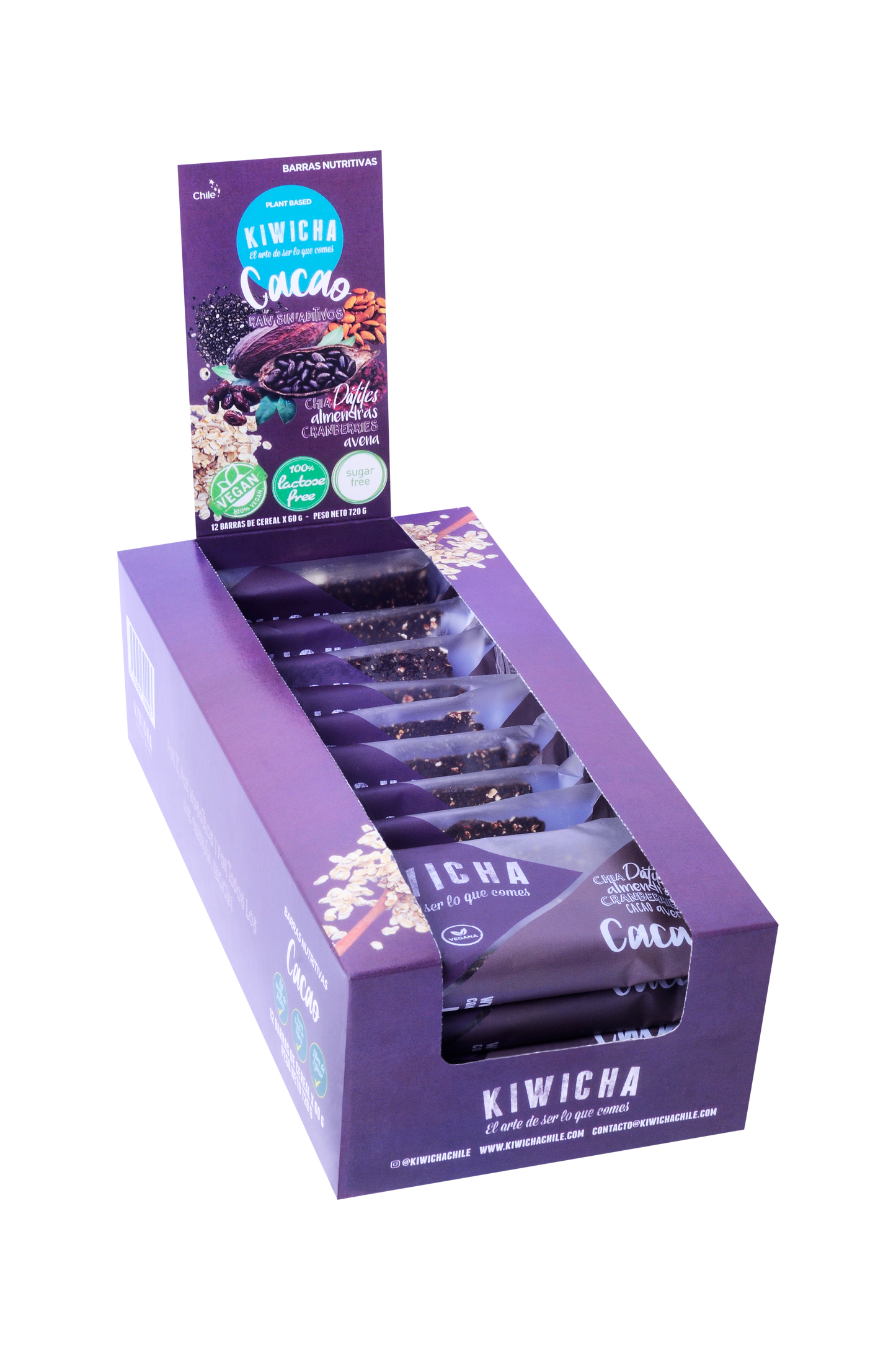 12 Barras Energéticas CACAO de 60 g