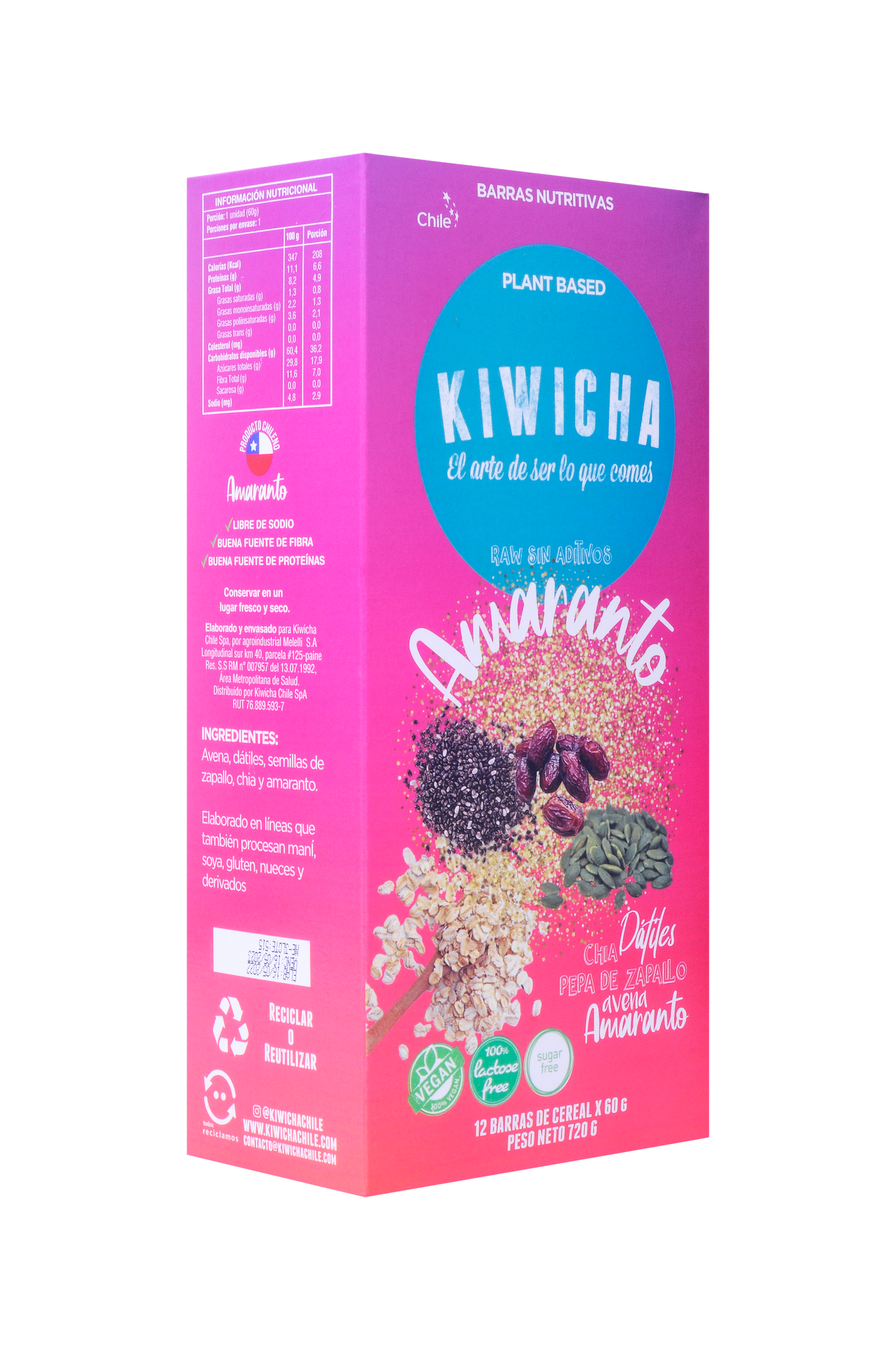 12 Barras Energéticas AMARANTO de 60 g