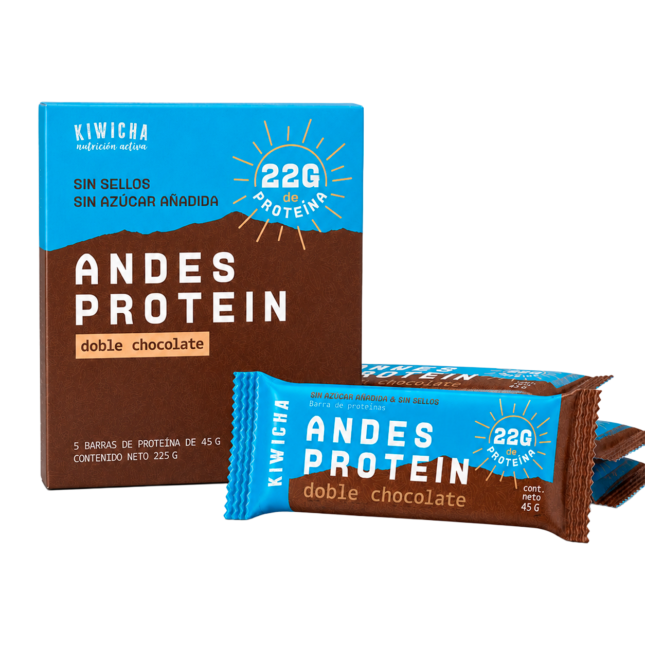 Barra de Proteina Whey 22g (Doble chocolate) Sin azúcar añadida