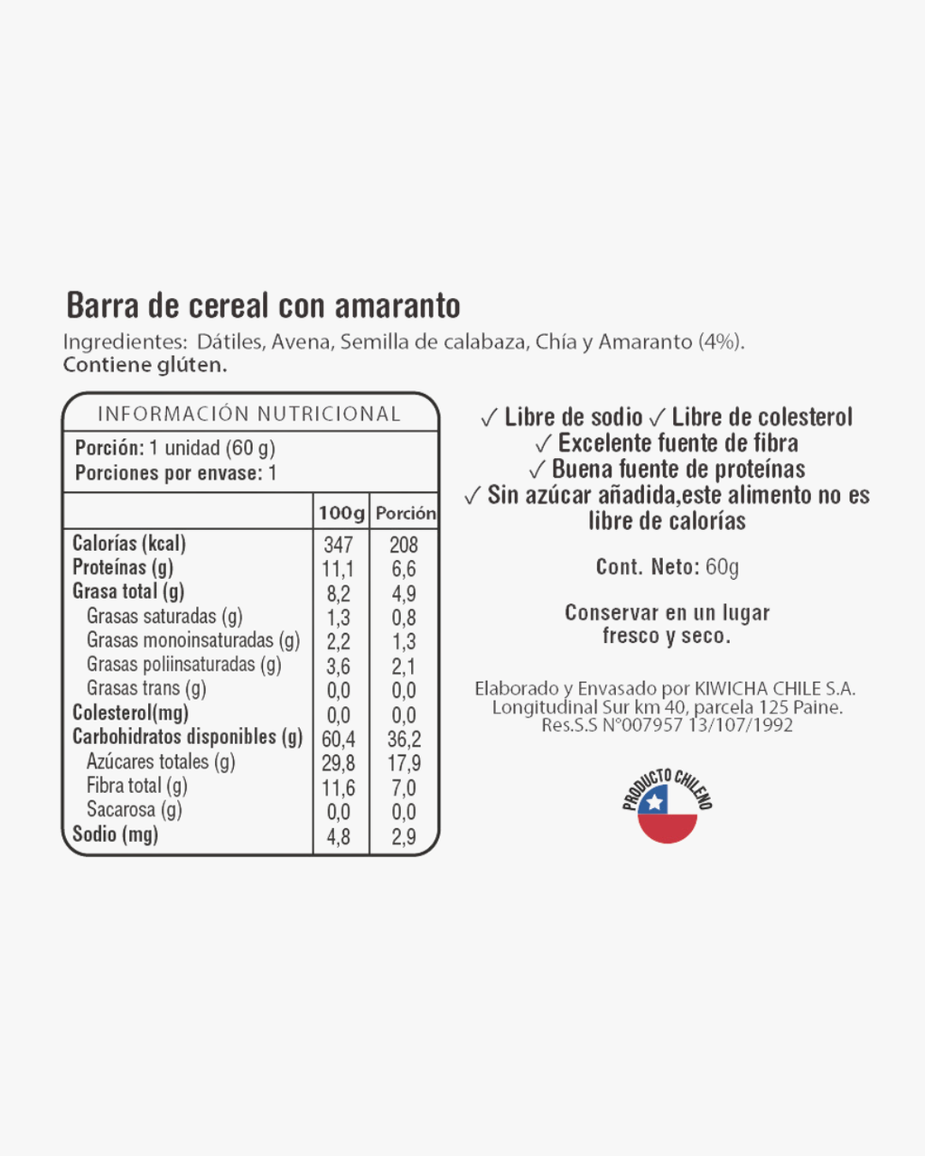 Pack 12 Barras Energéticas Amaranto