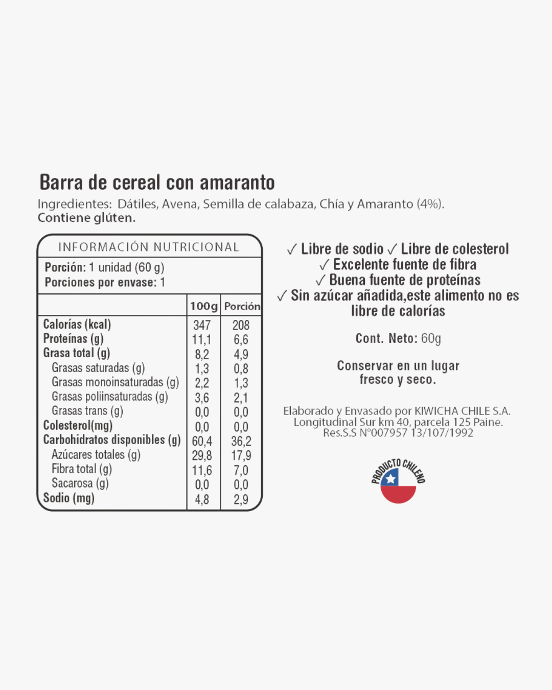 Pack 12 Barras Energéticas Amaranto